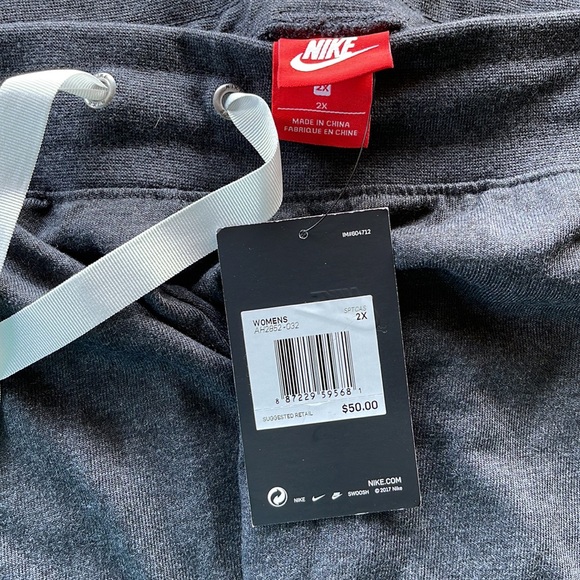 Nike Women Plus Capri Sweatpants Sportswear Jersey 2X Dark Gray - Picture 3 of 6